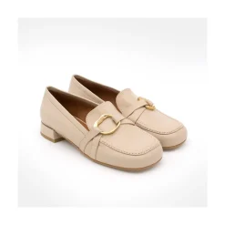 Ellis - Mocasin De Mujer De Piel Con Adorno Dorado
