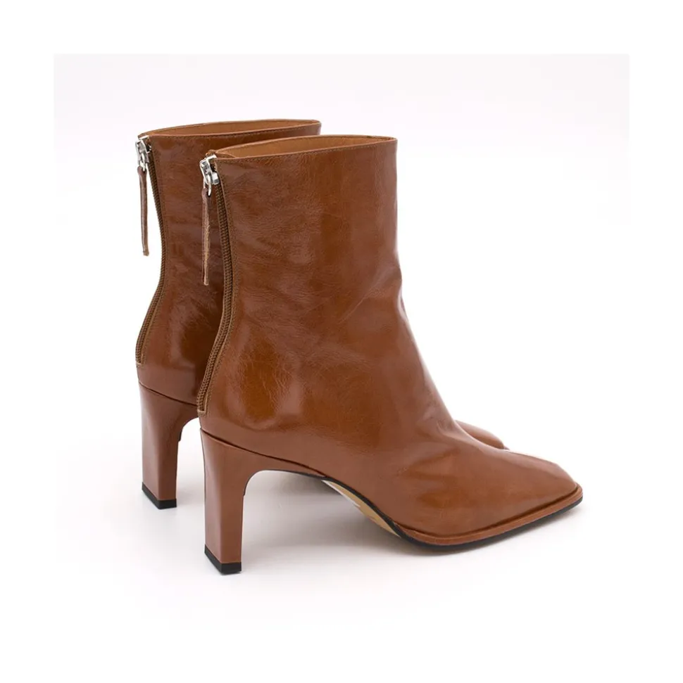 Lauryn - Botines Metalizados De Piel Con Tacon Elegante