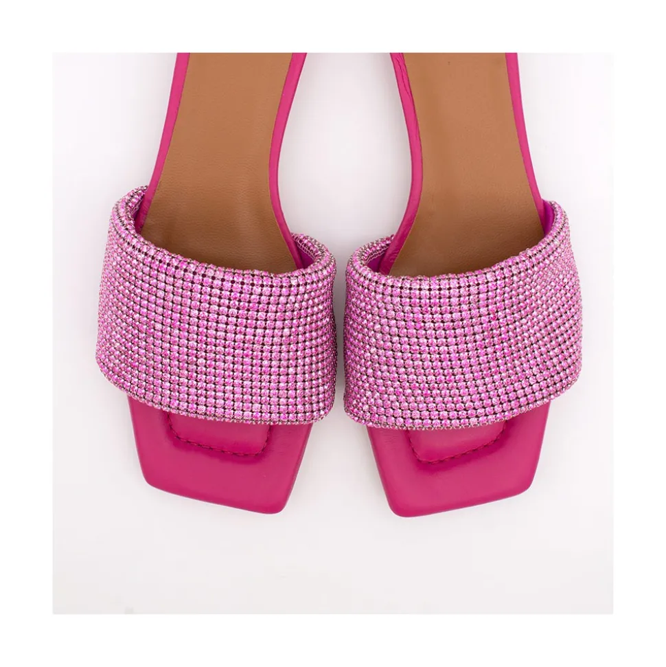 Leanne - Mule Acolchado Con Pala De Brillantes