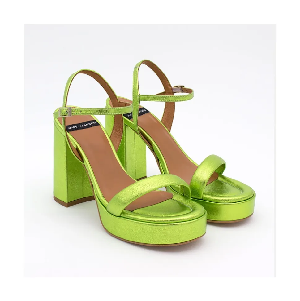 Mandy - Sandalia De Piel Con Tacon Ancho Y Plataforma