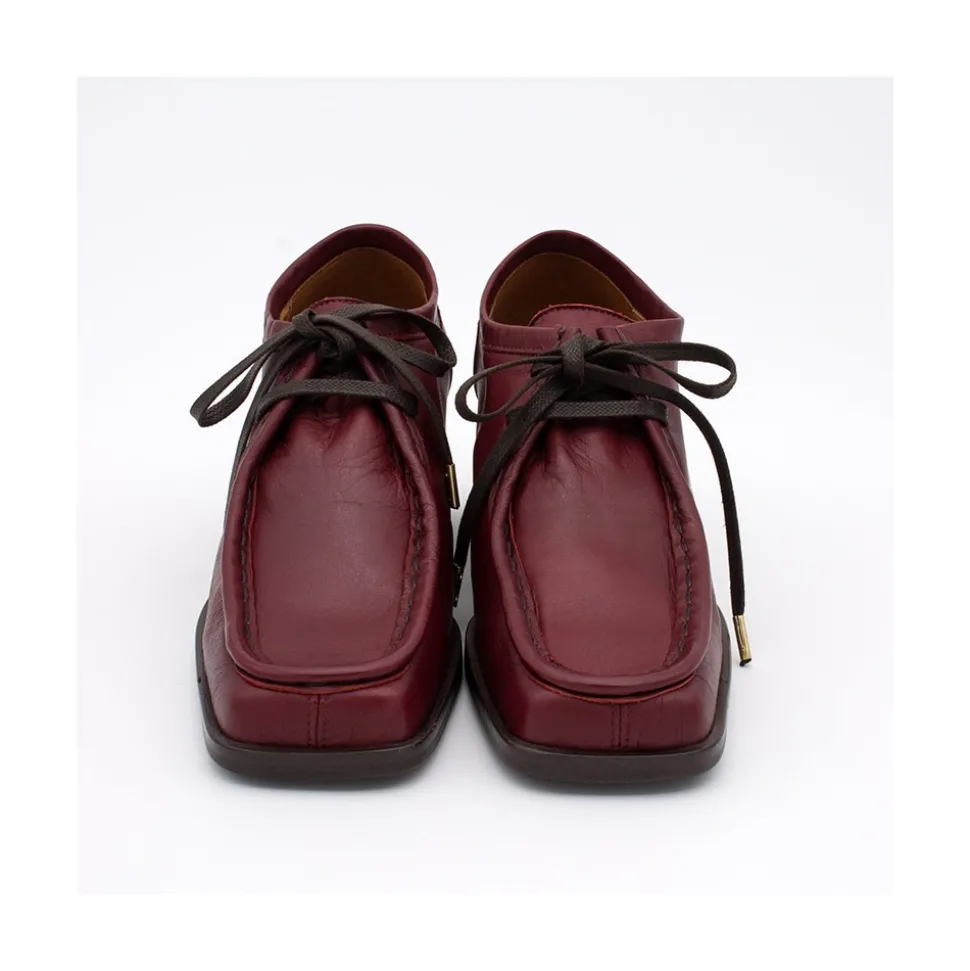 Milla - Zapato De Piel Con Cordoneras Y Tacon Ancho