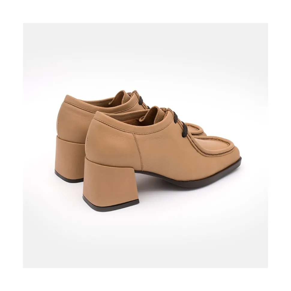 Milla - Zapato De Piel Con Cordoneras Y Tacon Ancho