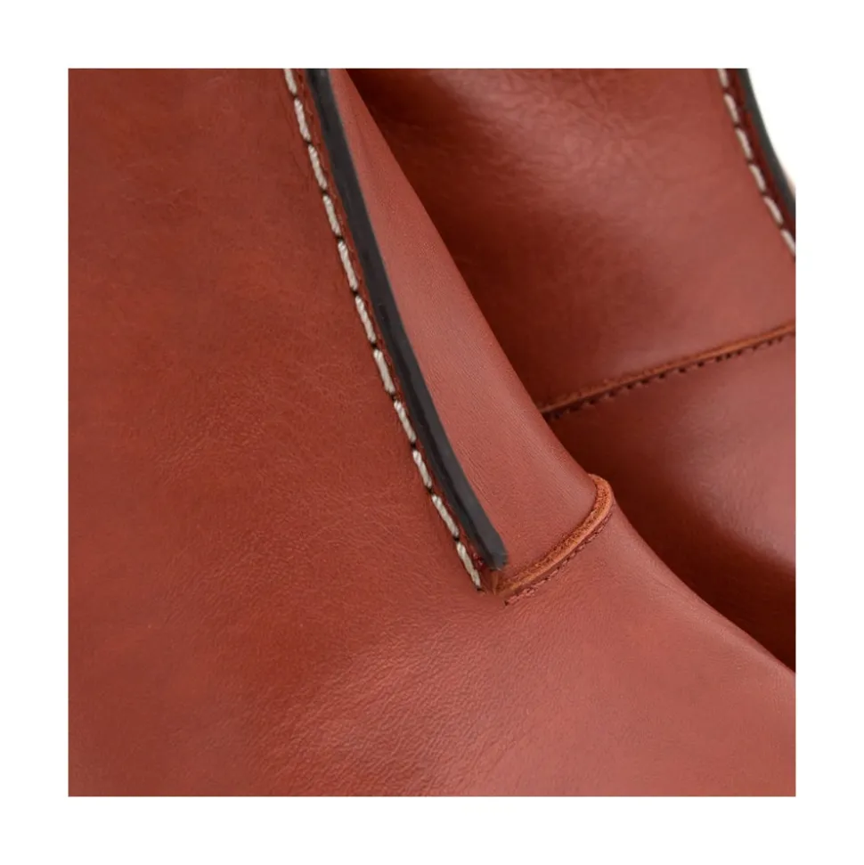 Motagua - Botas De Mujer De Piel Con Tacon De Bloque Robusto