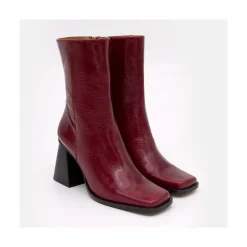 Oconnor - Botin De Piel Brillante Con Tacon Ancho Con Cremallera