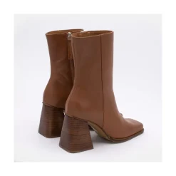 Oconnor - Botin De Piel Con Tacon Ancho Con Cremallera