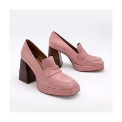 Tular - Mocasines De Mujer De Piel Brillante Con Tacon Alto Y Plataforma
