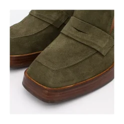 Tular - Mocasines De Mujer De Ante Con Tacon Alto Y Plataforma