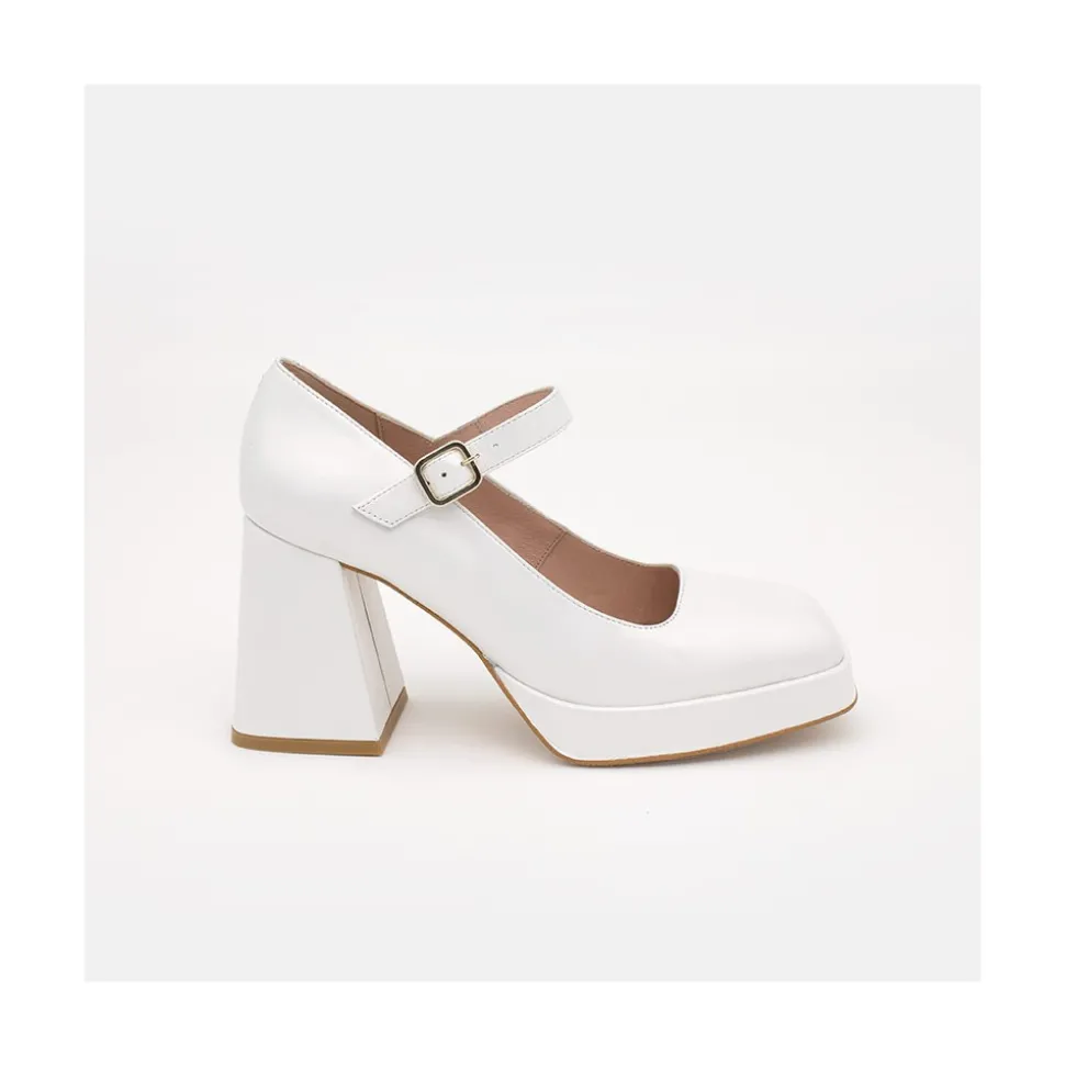 Zakia - Zapatos De Novia Diferentes, Mary Jane Con Tacon Ancho Y Plataforma